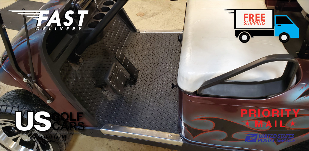 EZ-GO TXT 1996 to Current Golf Cart Black Rubber Diamond Pla