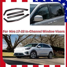Fits Kia Niro 2017-2022 In-Channel Window Rain Visors  Sun Guards Vent Deflector