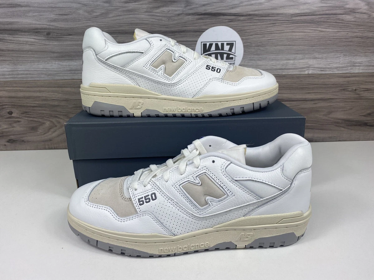 *NEW BALANCE 550 White and Cream Grey Limited Edition BB550PWG Multi Size