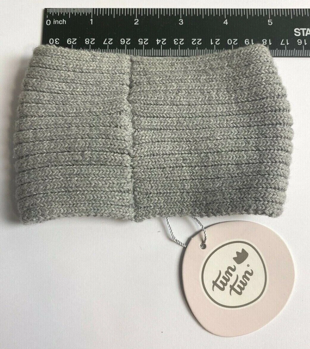 Tun Tun Baby Grey Color Knitted 100% Prima Cotton Headband 0-12m New