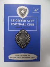 LEICESTER CITY v NOTTINGHAM FOR | 1957/1958 | DIV. 1 | 19 OCT 1957 | UK FREEPOST