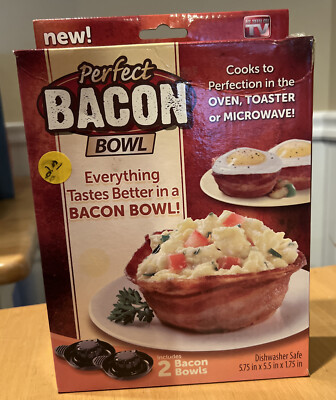 Perfect Bacon Bowl includes 2 Bacon Bowls in Box As Seen On TV - NEW OPEN BOX