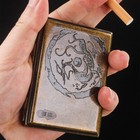 Vintage Brass Carved Dragon Cigarette Case Moisture proof Portable Double Sided