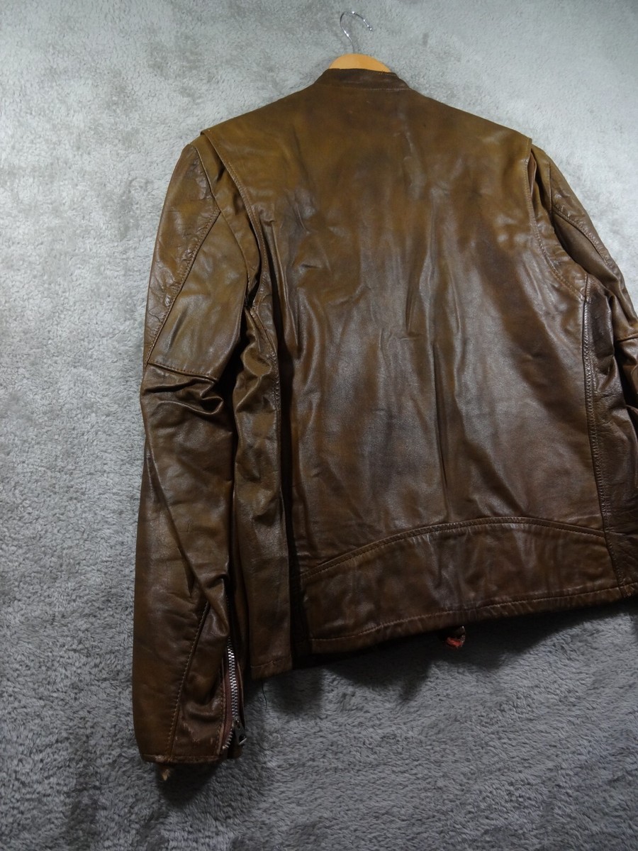 Vintage Schott NYC Leather Jacket Brown Cafe Racer Size 38 Vintage Schott NYC Leather Jacket Brown Cafe Racer Size 38