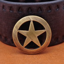 LOT 10PCS 31 31MM WESTERN TEXAS RANGER STAR ANTIQUE BRASS LEATHER CONCHOS TACK
