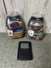 Lot Of 3  Tiger Handheld Electronic Game BlackJack Poker Slots Mini Casino Games