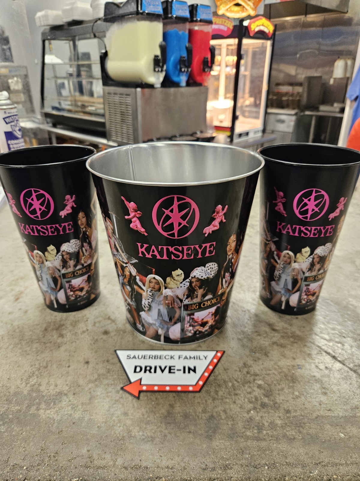 Set Of 3 - Katseye Wild Hearts Metal Popcorn Bucket Tin AND 2 Cups - 2026