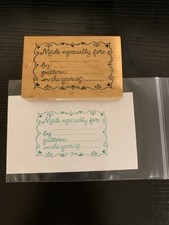 PSX G-600 Wood Mounted Rubber Stamp "Made Especially For" Framed Words