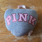 Victoria's Secret PINK Heart-Shaped Gray Decorative Pillow Cotton Blend Bedroom — photo 1