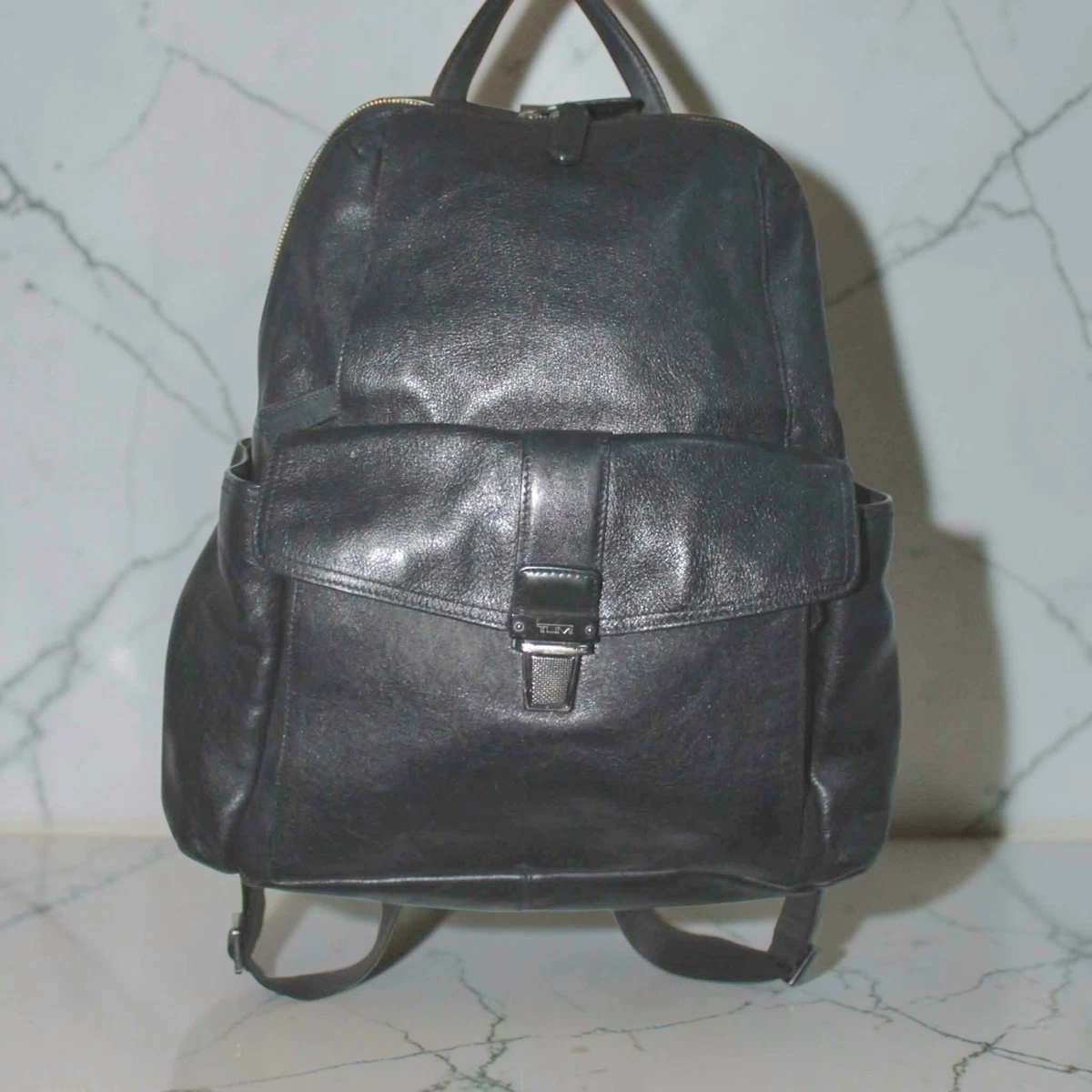 Tumi Villa Black Leather Backpack/Purse Silver Hardware 81fTQW8OhxL.jpg?v=1577529574 main image 2