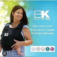 Baby K'Tan Baby Carrier Pre-Tied Baby Wrap Size XL Black
