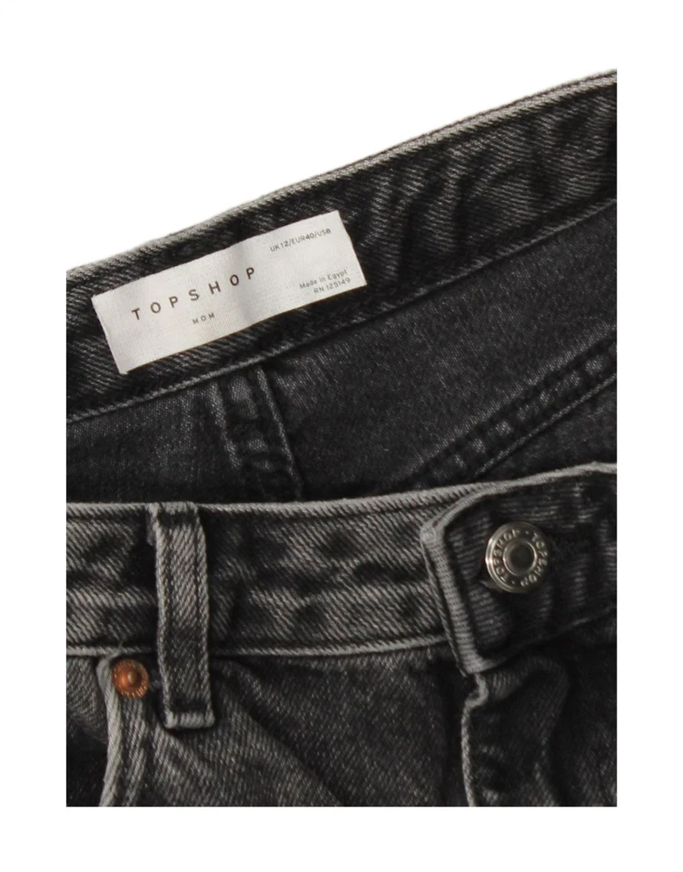 TOPSHOP Womens Mom High Waist Denim Shorts UK 12 Medium W30  Grey CZ14 - Image 3 of 3