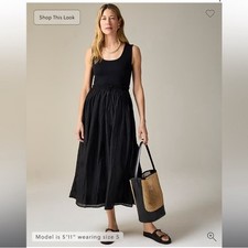 J. Crew Gathered-waist mixy dress S