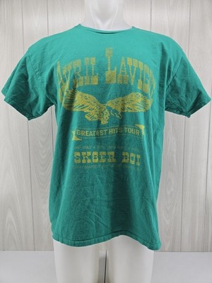 Avril Lavigne Official Greatest Hits Tour Green Sk8r Boi T-Shirt Size Large