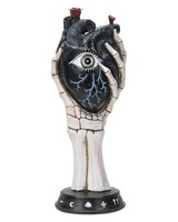 Beige Skeletthand Mit Magischem Schwarzem Herz 33 Cm Als Gothic Geschenkidee