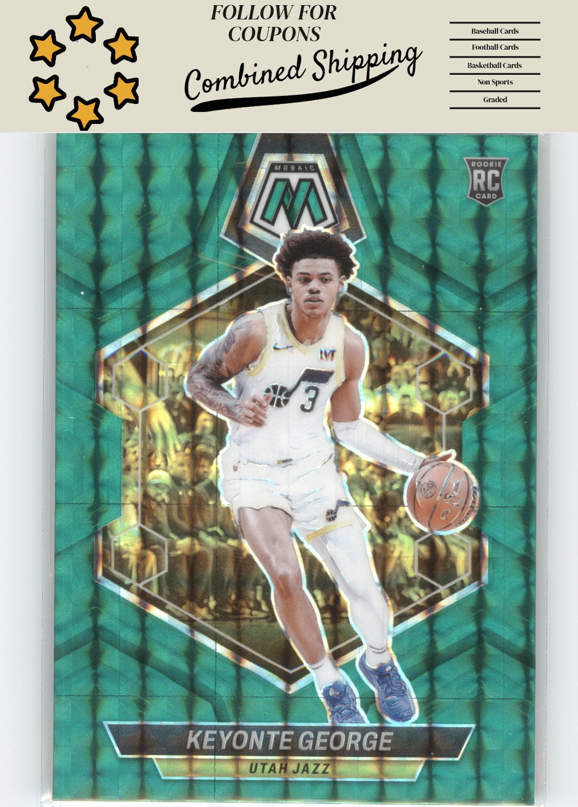 2023-24 Panini Mosaic #222 Keyonte George Green