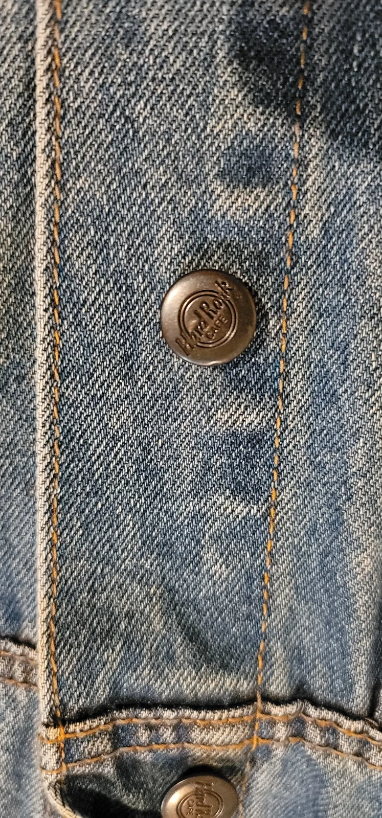 Vintage Hard Rock Cafe Orlando Denim Trucker Jacket Size Large Blue Medium Wash image 6