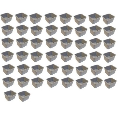 50pk Gray Cage Cups 1 Pint / 16 fl oz Hanging Feed & Water Cups Chicken Poultry