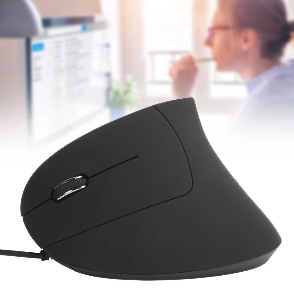 Wired Left Hand Mouse Vertical Ergonomic 800/1200/1600DPI USB Optical For Window - Image 4 of 4
