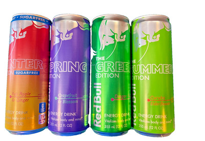 Collectors Red Bull Cans: Winter Sf, Spring, Green Editions, 12 oz (Pack of 4)