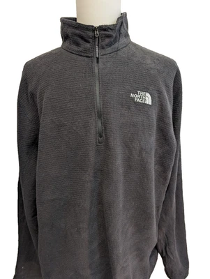 The North Face Polaire Col Zippé Noir - Texture Quadrillée - Taille XXL Homme - Photo 1/4