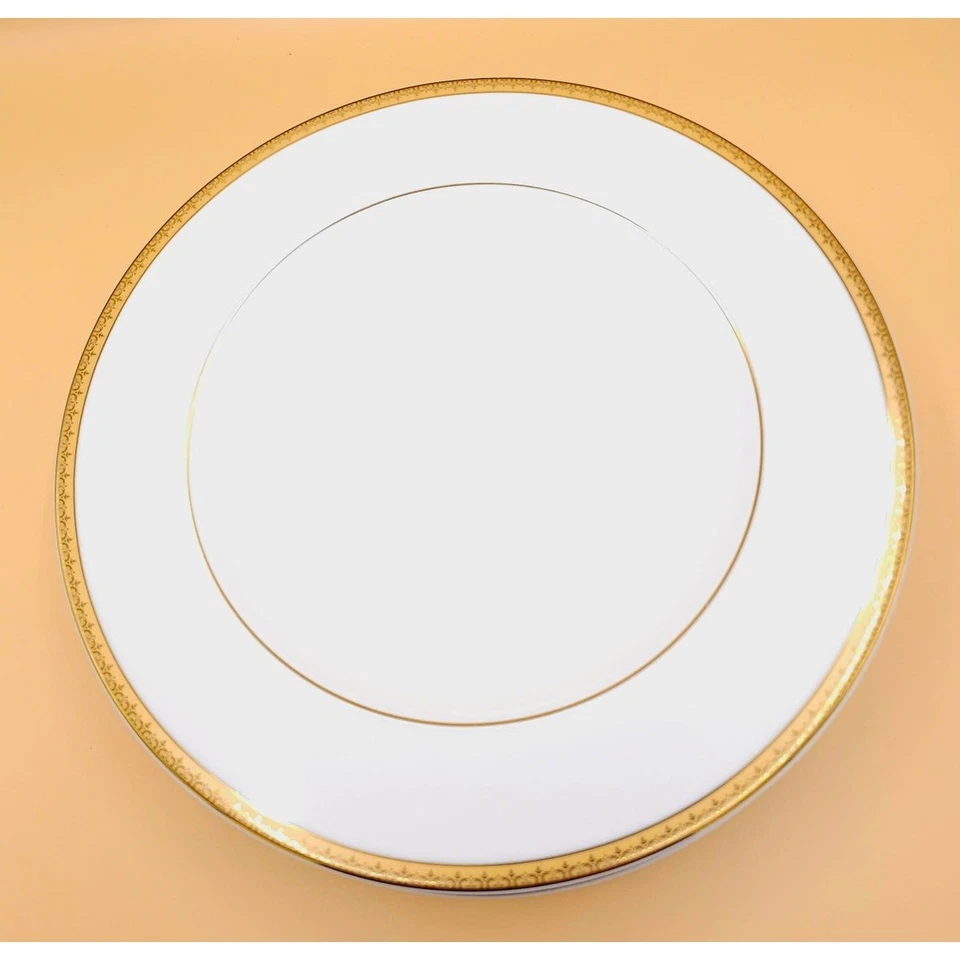 4X Charter Club Dinner Plates Grand Buffet Set of 4 Gold 10.8" White Porcelain - Image 2 of 4