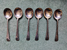 Dinner Soup Fruit Spoons 6 x Set Castle. T EPNS DWTS A1 Old English Silver Plate