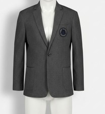 Tommy Hilfiger Kids Boys Gray Stretch Heather Twill Jacket Size 16