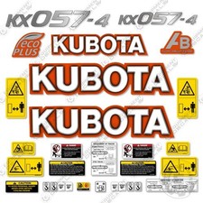 Fits Kubota KX057-4 Decal Kit Mini Excavator (With Warnings) 7 YEAR 3M VINYL!