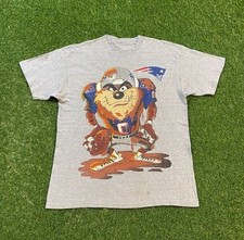 New England Patriots Taz reprinted ash short sleeve T Shirt QT4747