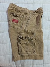 Vintage 90s Y2K Abercrombie Dark Tan Cargo Shorts Boys 8 Fits Women W24