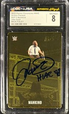 MANKIND SIGNED 2023 PANINI CHRONICLES GOLD ACTION PACKED #AP-5 CGC GRADE 8 JSA