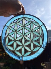 Flower of Life stained glass suncatcher panel.
