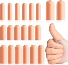 20 Pcs Gel Finger Protectors, Finger Caps Silicone Fingertips Protection, Reusab