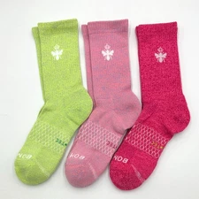 3 Pairs Women's Cushion Performance Calf Socks Size Large 3 Colors Mix BOMBAS