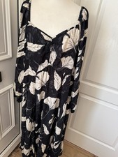 FatFace  floral print midi dress size 22 pockets leg split stunning 