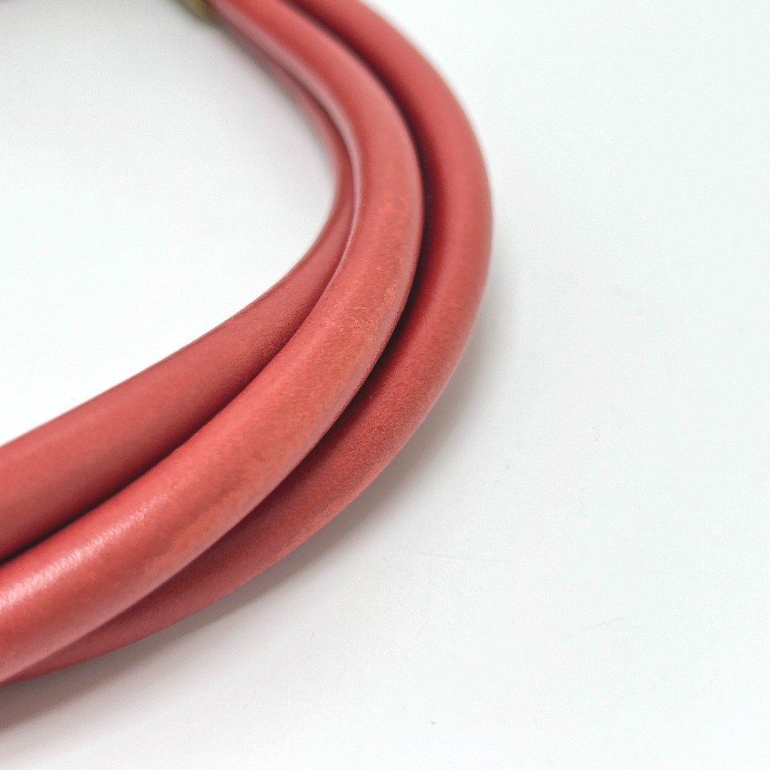 GUCCI Logo Leather Bag Red Gold Women's Used thumbnail 7