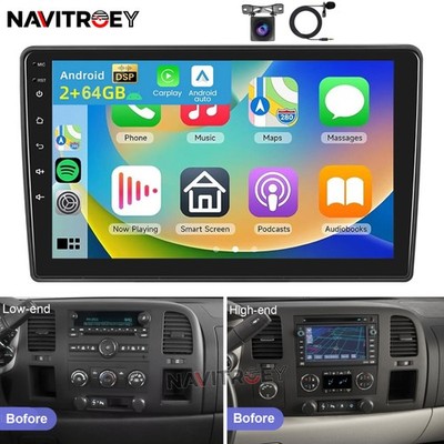 For 2007-2014 Chevy Silverado 1500 2500 Android 15 Carplay Car Stereo Radio GPS