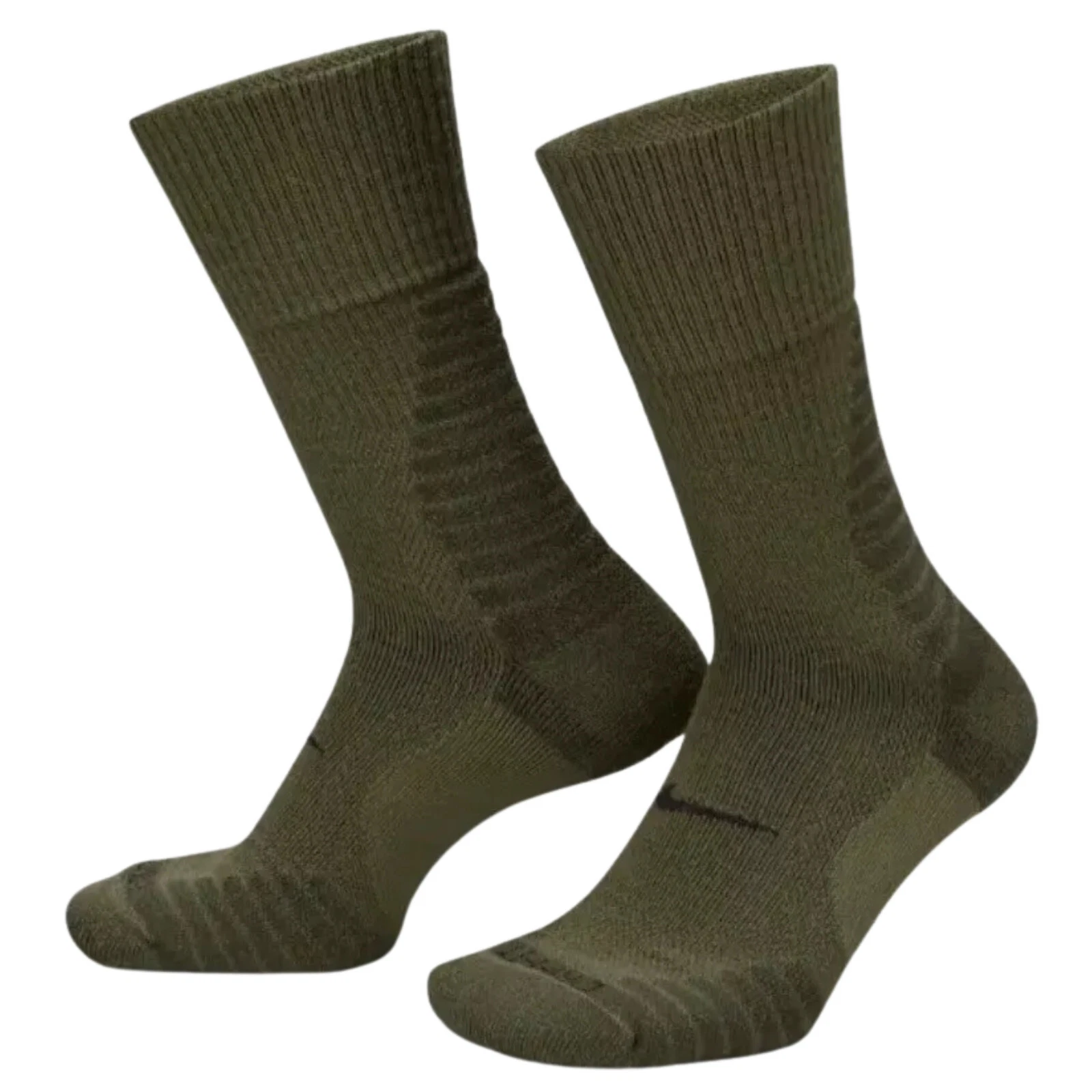 NIKE Outdoor Cushioned Wool Blend Crew Socks sz Large (8-12) Olive Green Hiking