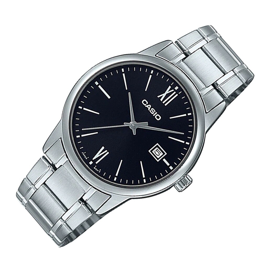 Casio MTP-V002D-1B3 Analog Mens Watch Stainless Steel WR MTP-V002