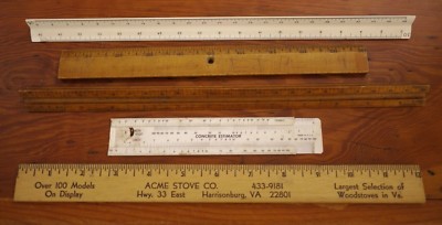 Lot of 5 Vintage Antique Wooden Plastic Drafting Engineering ...