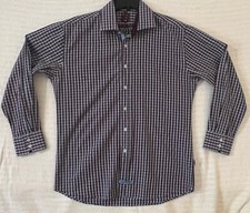 English Laundry Long Sleeve Button Up Dress Shirt Size 17 34/35 Purple Plaid