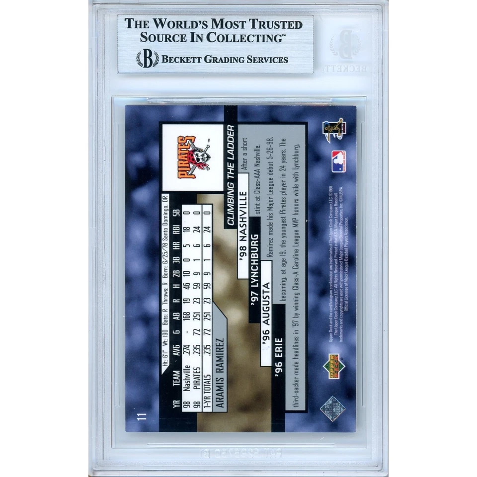 Aramis Ramirez Signed 1999 Upper Deck Star Rookie #11 Card AUTO Beckett Pirates - Image 3 of 4
