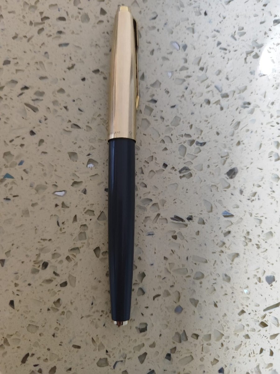Vintage Parker 61 Gray/black Pen, GT, 1/10 12K Rolled Gold Plated