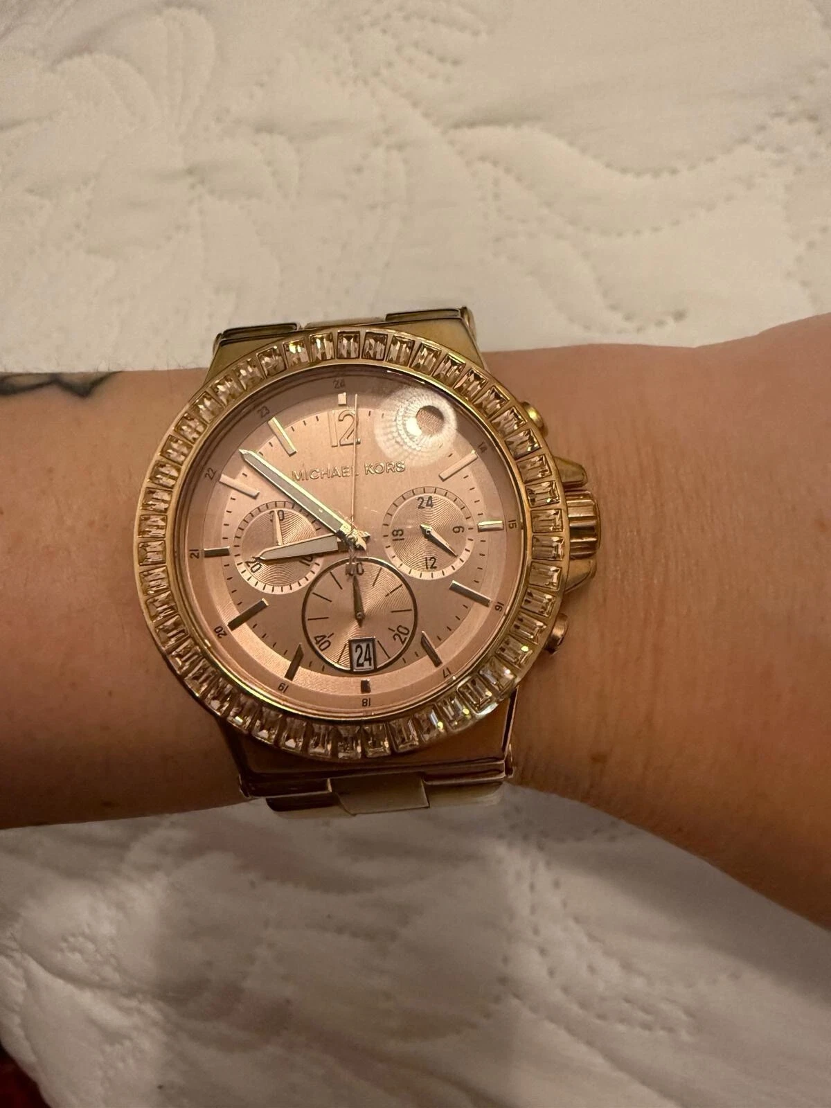 Orologio Michael Kors Donna Dylan MK 5412 Oro Rosa S.Steel Chrono MK5412 Nuovo Batt