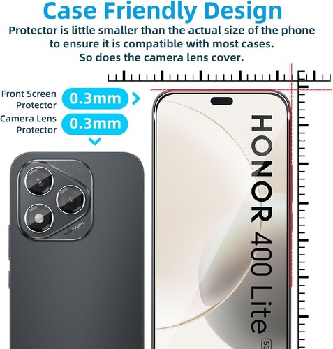 2X Schutzglas ( Display + Kamera ) für Honor 400 Lite Full Screen Hartglas 9H - Bild 6 von 6