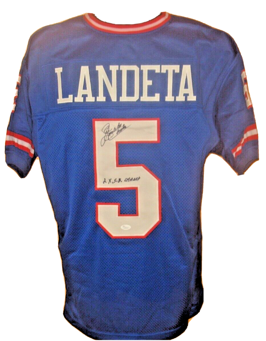 Sean Landeta Signed Autograph Custom Jersey JSA Certified XL New York