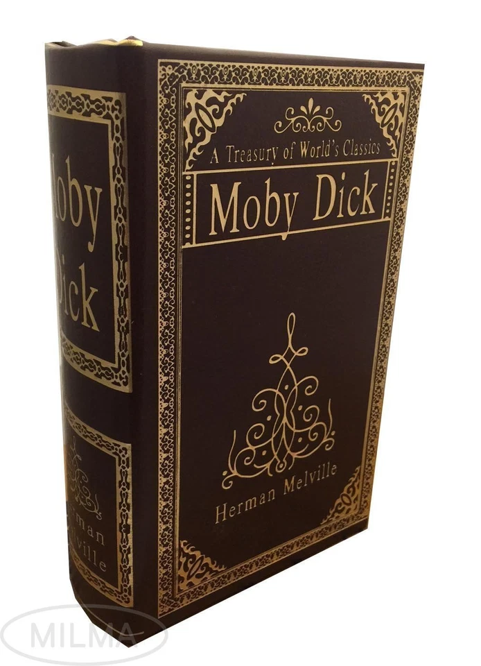 Decorative Moby Dick Book Box Faux Leather Over Wood Secret Book Box - Image 4 of 4