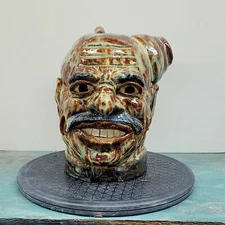 Southern Folk Art Steve Harvey Face Jug By Melissa Herman