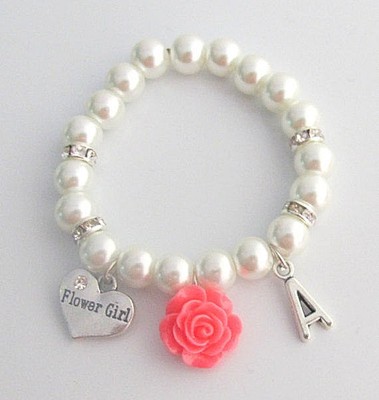 flower girl pearl bracelet